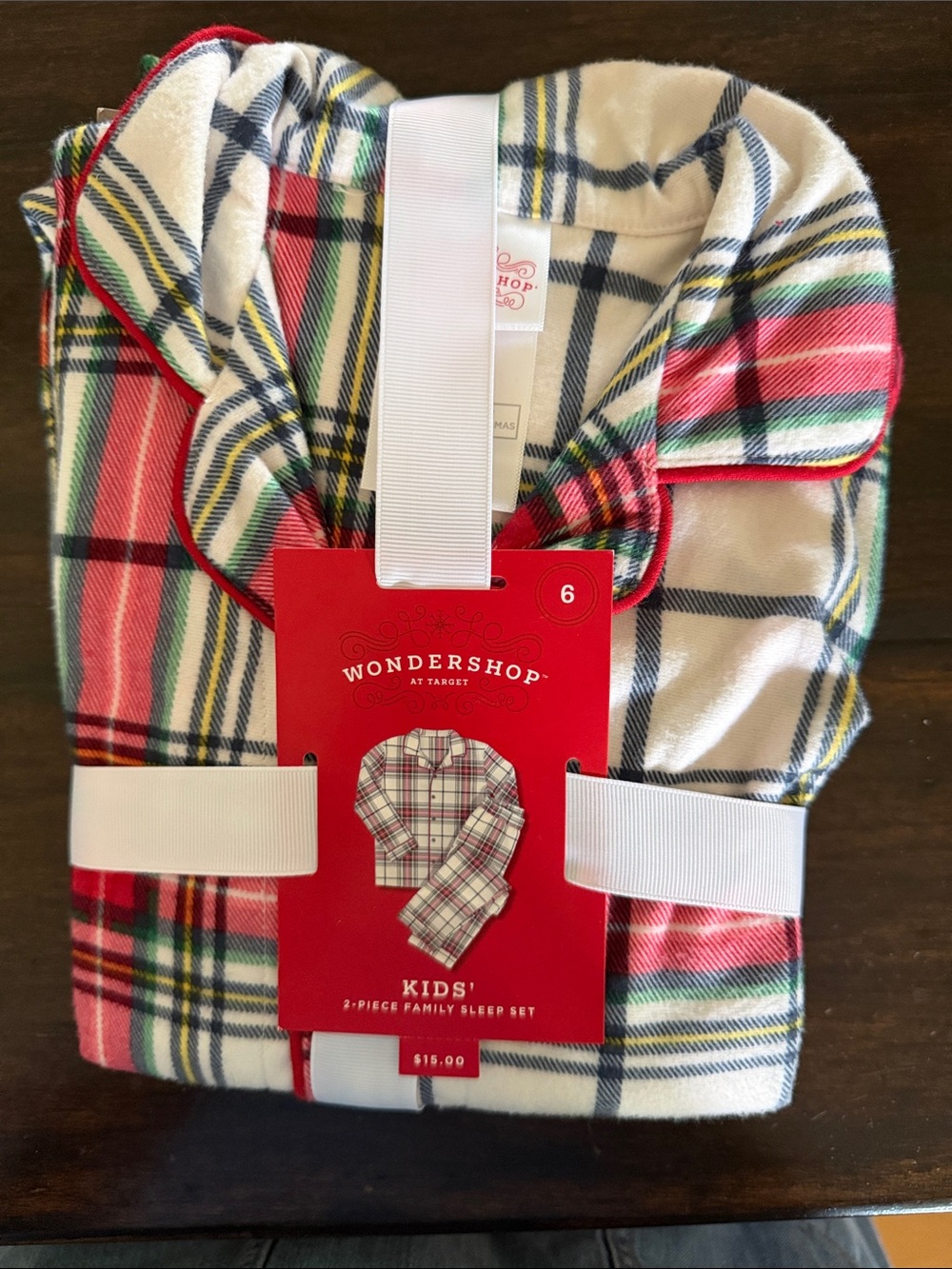 Wondershop Kids Plaid Pajamas in Red, Green, Navy & Cream